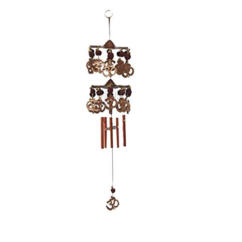 Feng Shui Om Rudraksha Double Layer Wind Chime Wall Decor Double Layer by Gupta Fancy Store