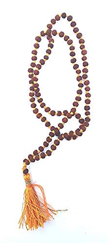 Aerglo Wood 108+1 Bead 2 mm 5 Mukhi Rudraksha Mala (Multicolor)