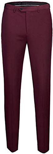 Dhingra Mens Slim Fit Tuxedo 3pcs Suit (44, Maroon)