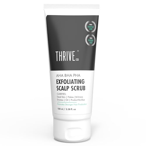 ThriveCo AHA BHA PHA Exfoliating Scalp Scrub, 100ml | For Scalp Related Problems Like Dryness, Dandruff & Itchiness | Provides Clean Scalp & Promotes Hair Growth