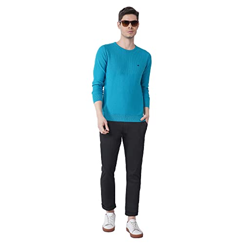 blackberrys Men's Casual Slim Fit Crew Neck Sweater Blue