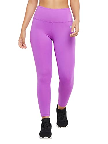 Clovia Women's Snug Fit Active High-Rise Ankle-Length Tights (AB0042P15_Purple_S)