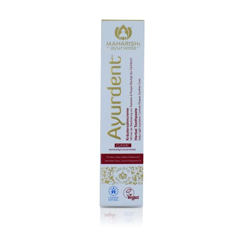 Maharishi Ayurveda Ayurdent Classic Ayurvedic Herbal Toothpaste- All Natural|Sls&Fluoride Free,Antioxidant&Anti Bacterial Benefits|Whitens&Strengthens Teeth|Helps Fight Plaque,Tartar|75Ml,Pack of 1