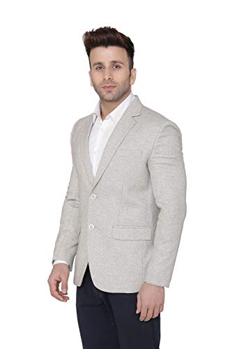 WINTAGE Men's Tweed Casual and Festive Blazer Coat Jacket : Silver