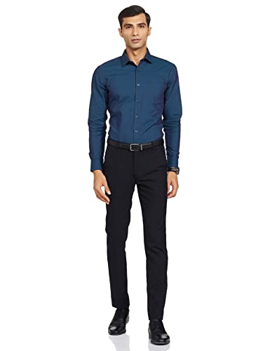 Amazon Brand - Symbol Men's Black Slim Formal Shirt (AW17MFS45_Navy 2 40)