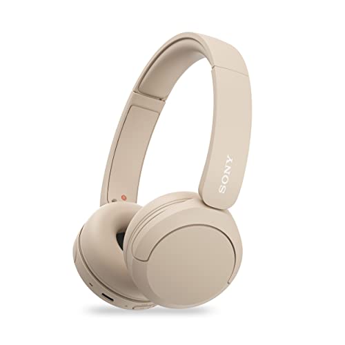 Sony WH-CH520, Wireless On-Ear Bluetooth Headphones with Mic, Upto 50 Hours Playtime, DSEE Upscale, Multipoint Connectivity/Dual Pairing,Voice Assistant App Support for Mobile Phones (Beige)