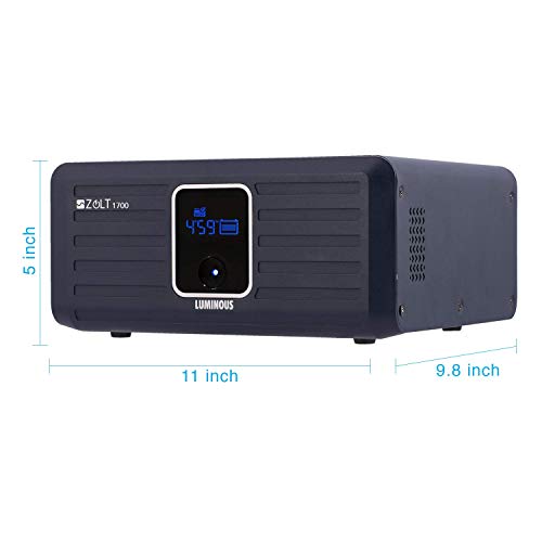 Luminous Zolt 1700 Pure Sine Wave 1500VA/24V Inverter for Home, Office and Shops (supports 2 inverter battery of 12V)