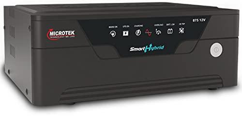 Microtek Smart Hybrid 875 Digital & Sine Wave 725VA/12V Inverter, Support 1 Battery With 2 Year Warranty for Home, Office & Shops