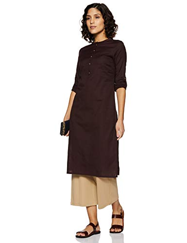 W for Woman Women's Cotton Kurta (19FEW11542-211564_Brown_3XL (18))