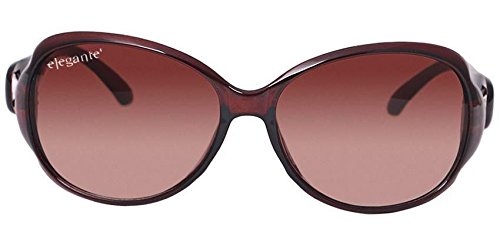 ELEGANTE Combo of Black & Brown Oval Sunglasses for Women