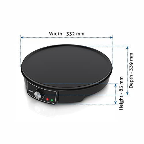 Glen Electric Dosa Maker Machine,1000 Watt Black 30cm (SA-3038) Black, 2 Years Warranty