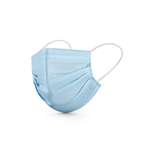 ASGARD Melt-Blown Fabric Disposable Face Mask with Nose Clip (Blue, Pack of 100) for Unisex