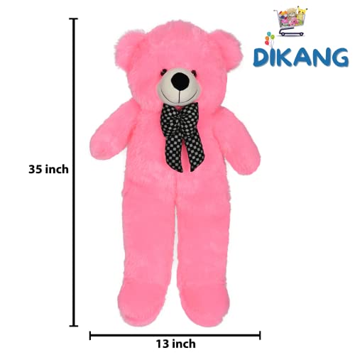 DIKANG 3 FEET Teddy Bear Soft Toys for Kids | Kids Soft Toys for Baby Girl | Plush Soft Toys for Baby Boys and Girls | Teddy Bear Soft Toy for Kids (3 FEET, Pink Teddy Bear)