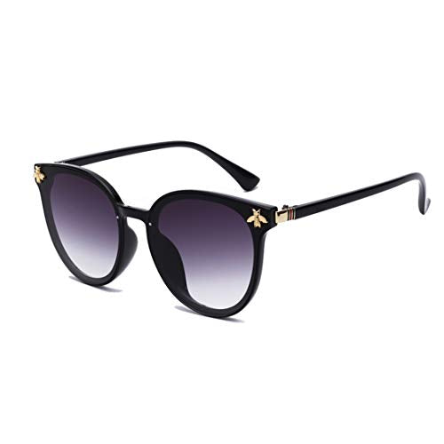 ELEGANTE Honey Bee Oval Sunglasses for Women (Black)-Pack of 1