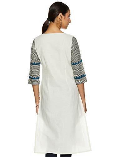 W for Woman Women's Cotton Kurta (18AUW17892-59506_Off White_2XL (16))