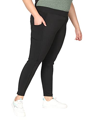 CHKOKKO Women Plus Size Yoga Track Pants Gym Legging Tights Black Size 4XL