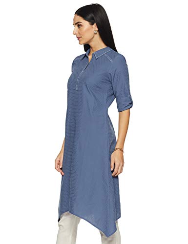 Aurelia Women's Cotton Kurta (19FEA10715-700033_Blue_X-Small)