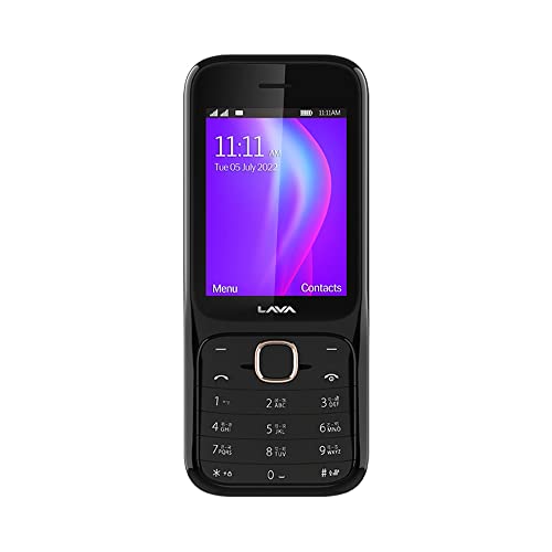 Lava Gem Power (Black Gold) - Dual sim Keypad Mobile with 2.8" Big Screen, Smart AI Battery and Auto Call Recording