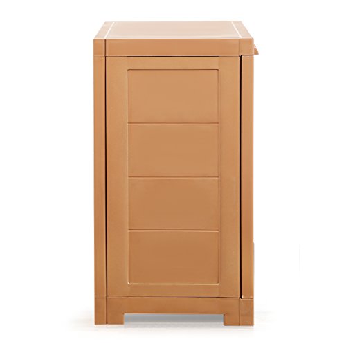 Cello Novelty Compact Plastic Cupboard with Shelf(Brown), Standard (CB_NC_wood)