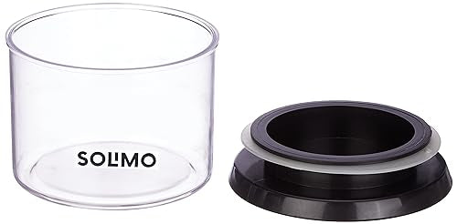 Amazon Brand - Solimo Plastic Storage Jar and Container Set I Air Tight & BPA Free Containers for Kitchen Storage Set I Grocery Kitchen Container Set I Multipurpose Jar, 500 Ml Each, Set 4, Black