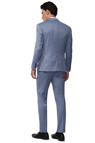 Peter England Men's Polyester Blend Three Piece Suit (PIS3ONSF097120_Blue