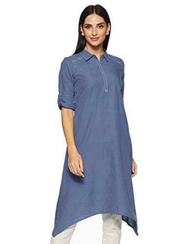 Aurelia Women's Cotton Kurta (19FEA10715-700033_Blue_X-Small)