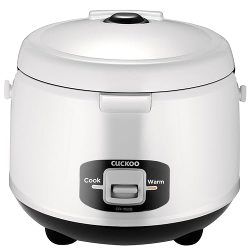 CUCKOO 3.5 Litre Electric Rice Cooker | 650 Watt | 10 Cups 1.2 Kg Uncooked Rice Capacity Serves 2-10 People | Nonstick Pot Keep Warm Function |Trusted Korean Brand | CR-1055 White & Black