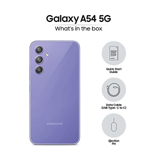 Samsung Galaxy A54 5G (Awesome Violet, 8GB, 256GB Storage) | 50 MP No Shake Cam (OIS) | IP67 | Gorilla Glass 5 | Voice Focus | Without Charger