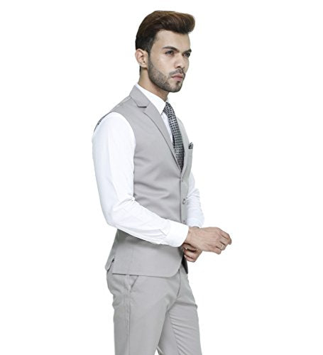 MANQ Men's Single Breast Three Button Slim Fit Formal/Party Waist coat (S6)