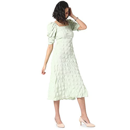 Campus Sutra Women's Midi Dress (SUSU22_CSWSSDR5107_M_Mint_M)