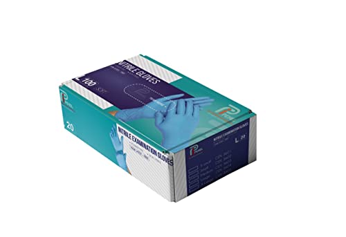 Pehel International Nitrile Gloves Surgical (100 Pcs, Blue) - Disposable gloves with Sturdy Box Design, Ambidextrous, Puncture Resistance, For Varied Applications, Powder Free surgical gloves.