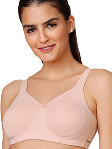 NYKD Encircled with Love Everyday Cotton Bra for Women Non Padded, Wirefree, Full Coverage - Side Support Shaper - Bra, NYB169, P Nude, 36C, 1N