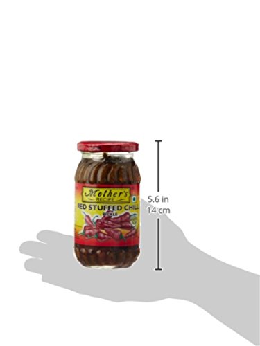 Mothers Recipe Stuffed Red Chilli Pickle Bottle, 400 g