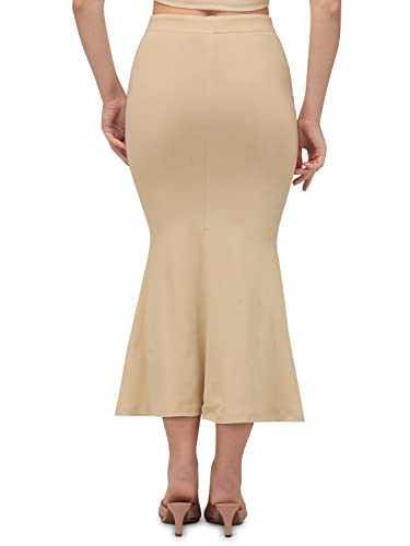 Mehrang Lycra Saree Shapewear Petticoat for Women, Cotton Blended,Petticoat,Skirts for Women,Shape Wear Dress for Saree (M, Beige)