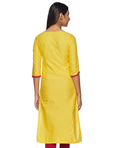 Aurelia Women's Cotton Kurta (20FEA11388-501469_Yellow_Small)