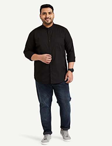 Amazon Brand - Symbol Men's Solid Regular Casual Shirt (AW-SY-MCS-1146_Black 2XL)