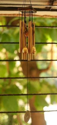 Paradigm Pictures Home Decoration Items Wind Chimes for Home (Golden,Pipe & Hanging Bells)