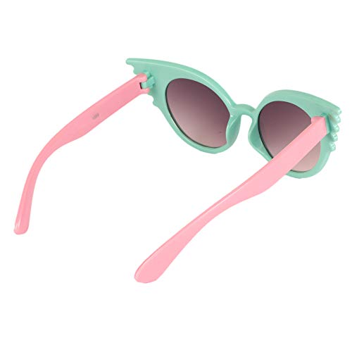 Amour Mint Green & White Full-Framed Unisex Cat-Eye Sunglasses with Purple Gradient Lens (4+ Years)