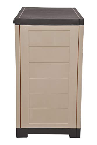Prima Alfa 1 Plastic Cabinet for Storage | Space Organizer | Shelves | Cupboard | Living Room | Kids | Multipurpose for Home Kitchen & Office Camel & Brown Color