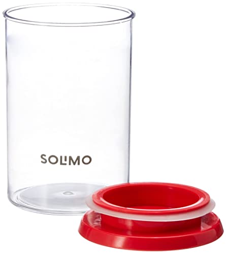 Amazon Brand - Solimo Plastic Storage Jar and Container Set I Air Tight & BPA Free Containers For Kitchen Storage Set I Grocery Kitchen Container Set I Multipurpose Jar, 900 Ml Each, Set 4, Red