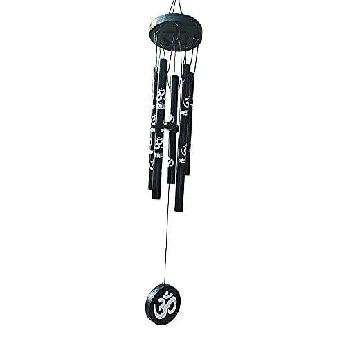 GJ Feng Shui Om Vastu Five Pipe Wind Chime for Balcony, Window and Om Wind Chime Positive Energy