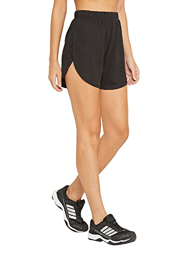 Clovia Women's Polyester Activewear Sports Shorts (AB0056P13_Black_XXL)