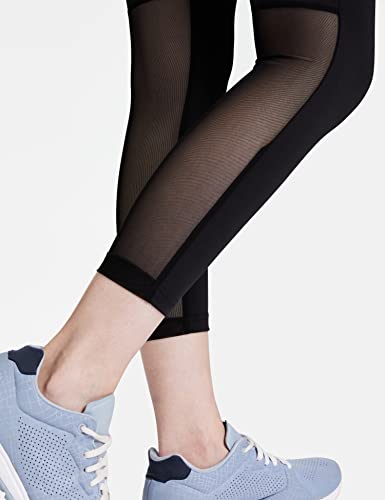 Clovia Women's Slim Fit Polyester Activewear Ankle Length Tights (AB0047P13_Black_M)