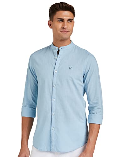 Allen Solly Men Slim Fit Shirt (ASSFWMOFX67262_Sky Blue_42_Sky Blue_42)