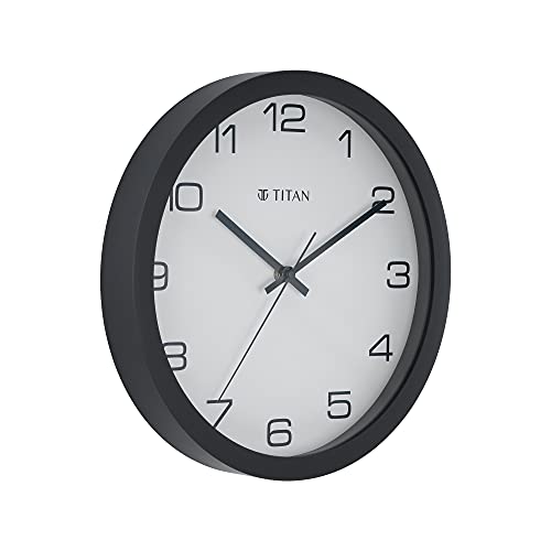 Titan Contemporary Wall Clock with Silent Sweep Technology - 30 cm x 30 cm (Medium)(Plastic)