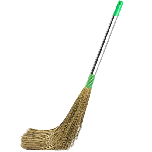 Zureni BR-08 Torus Broom Phool Jhadu with Natural Shillong Long Grass 21 inch Handle Stick, Cleaning, Dust Removal & Easy Floor Sweeping