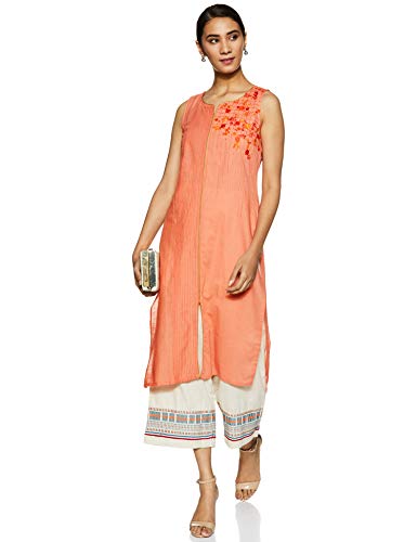 Aurelia Women's Straight Kurta (19FEA10372-600186_Orange_Xx-Large)