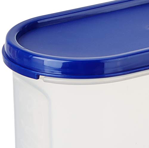 Amazon Brand - Solimo Modular Plastic Storage Containers with Lid, Set of 6, 1.2L, Blue