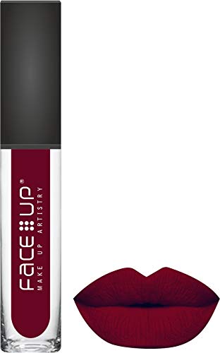 Face Up Moisturizing Non Transfer Long Lasting Maroon Liquid Lipstick Matte | Full Coverage | Waterproof | Shade - Maroon (M - 07)