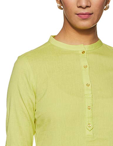 W for Woman Women's Cotton Kurta (19FEW11542-211520_Yellow_XL (14))